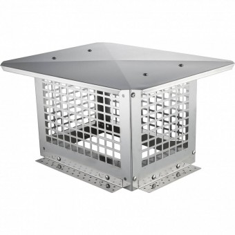 VivaTechnix BXGFXPDYDGYS7SWWCV0 Capac terminal patrat pentru cos de fum, Vivatechnix Inox, 332 x 229 mm