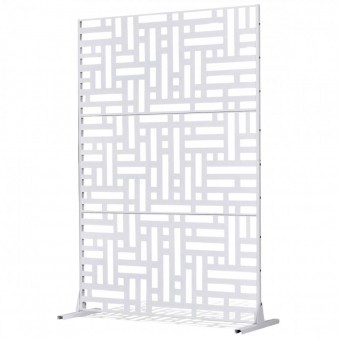 VivaTechnix DLSHWYSPMJS7WAS68V0 Paravan confidentialitate pentru gradina/casa, Otel, 120 x 50.8 x 193 cm, Exterior/Interior, Alb