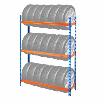 VivaTechnix HJSLTJSC2001WS3U8V0 Suport de perete Vivatechnix, pentru 18 anvelope, 1500 x 450 x 1980 mm, max 300 kg, 3 rafturi