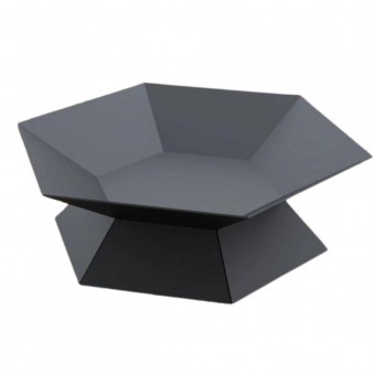 VivaTechnix KRO-1072 Vatra pentru terasa/gradina, Hexagon Fire Pit KRO-1072, Otel, Negru, diametru 870 mm, grosime 3 mm