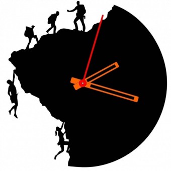 VivaTechnix KRO-1093 Ceas de perete metalic Krodesign Climbers KRO-1093, diametru 50 cm, negru