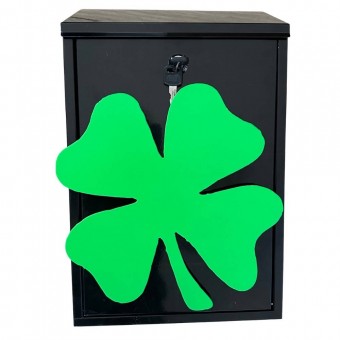 VivaTechnix KRO-1230 Cutie postala Vivatechnix Irish Clover KRO-1230, otel, 400x250x100mm, Negru/Verde, 2 chei