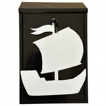 VivaTechnix KRO-1231 Cutie postala Vivatechnix Boat KRO-1231, otel, 400x250x100mm, Negru/Alb, 2 chei