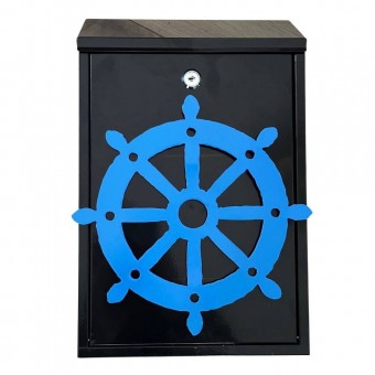 VivaTechnix KRO-1233 Cutie postala Vivatechnix Timona KRO-1233, otel, 400x250x100mm, Negru/Albastru, 2 chei