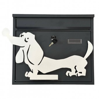 VivaTechnix KRO-1239 Cutie postala Vivatechnix Teckel KRO-1239, otel, dimensiune 310x360x100mm, Gri/Alb, 2 chei