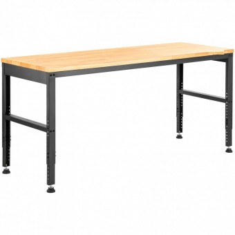 VivaTechnix LDSGZTSM4820V400PV2 Banc de lucru cu inaltime reglabila 719 â€“ 968 mm, max 900 kg, 4 x Prize AC, 2 x USB, Blat stejar