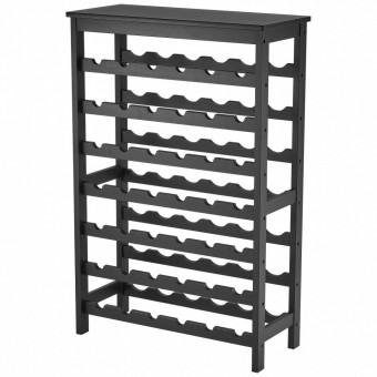 VivaTechnix LSJJHSZZ42P7VA2DFV0 Raft pentru 42 de sticle de vin, 7 niveluri, Vivatechnix Modular, 660 x 290 x 1000 mm, Lemn bambus, negru