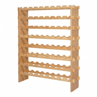 VivaTechnix LSJJYMSZZ72P9BE29001V0 Raft modular pentru 72 sticle de vin, Stivuibil, Lemn, 8 Niveluri, 1130 x 290 x 962 mm