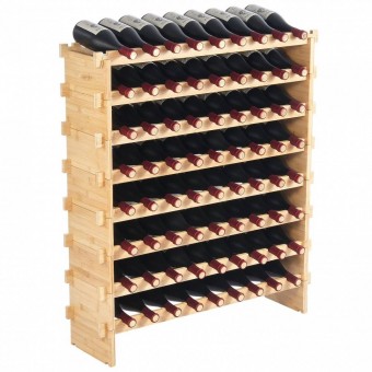 VivaTechnix LSJJYMSZZ72PSBAJFV0 Raft pentru 72 de sticle de vin, Vivatechnix Modular, 898 x 250 x 1035 mm, Lemn bambus