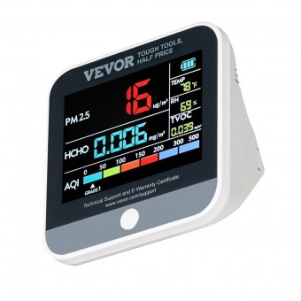 VivaTechnix PXSKQZLCSYTMA2E7ZV9 Detector calitate aer 8 in 1, AQI, PM1.0, PM2.5, PM10, TVOC, HCHO, umiditate, temperatura