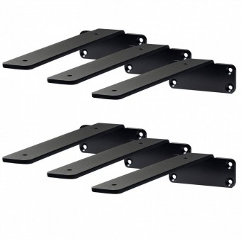 VivaTechnix SJZJGBZJYGHWMVHQJV0 Set 6 suporturi pentru rafturi, Vivatechnix 210 x 100 x 45 mm, Otel, Negru, max 72.6 kg, Grosime 5 mm