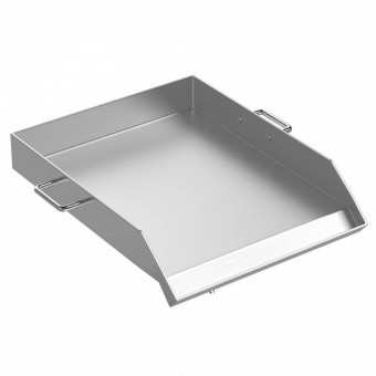 VivaTechnix SKJPDJG16X18YC001V0 Plita inox pentru gratar pe carbuni, gaz sau electric, Vivatechnix Plancha Inox, 40,6 x 45,7 x 6 cm, cu manere
