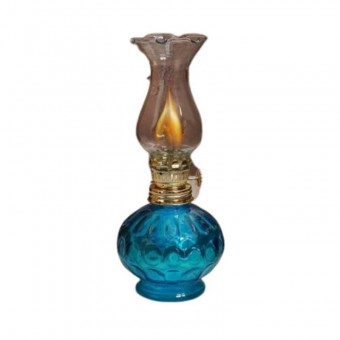 VivaTechnix TR-1012A Mini Lampa cu gaz Vivatechnix Kutulu TR-1012A, inaltime 20 cm, Albastru, abajur de sticla