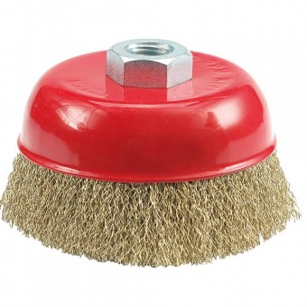 VOREL 06971 Perie sarma cupa 100mm prindere M14, sarma ondulata