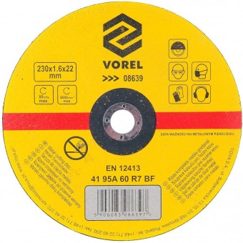VOREL 08639 Disc pentru debitat metale, Vorel 08639, dimensiune 230x22x1.6mm