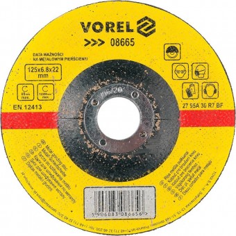 VOREL 08665 Disc pentru slefuit metal Vorel 08665, diametru 125mm, grosime 6.8 mm