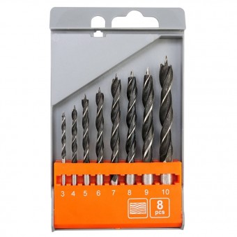 VOREL 22381 Set 8 burghie pentru lemn Vorel 22381, dimensiune 3-10mm