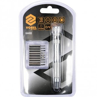 VOREL 64400 Set surubelnita cu 9 biti, Vorel 64400, magnetica