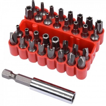 VOREL 66330 Set 33 biti cu prelungitor Vorel 66330, Cr-V