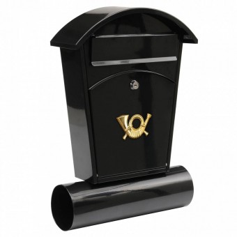 VOREL 78590 Cutie postala cu suport ziar, 480x280x80 mm,neagra