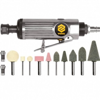 VOREL 81109 Biax pneumatic Vorel 81109, cu accesorii, 15 piese, 22000rpm