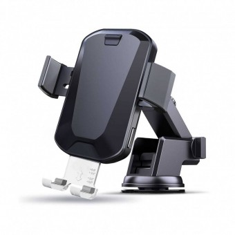 Well CHAR-WLESS-SLICK-WL Incarcator wireless Qi cu suport auto Well Slick, 10W, microUSB, ventuza si brat, automat, Li-Ion
