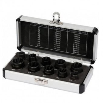 YATO YT-06031 Set extractoare suruburi si piulite, Yato YT-06031, 3/8, 10 piese