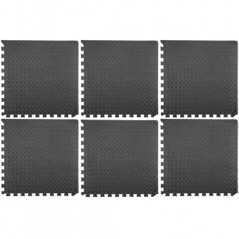 YATO YT-08780 Set 6 covorase pardoseala, 60 x 60 cm, 12 mm grosime, Negru