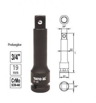 YATO yt-1160 Prelungitor de impact 3/4, 100-330mm, Yato, YT-1160