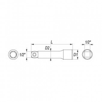 YATO YT-1250 Prelungitor pentru antrenor 1/2, 127mm, CR-V, Yato YT-1250