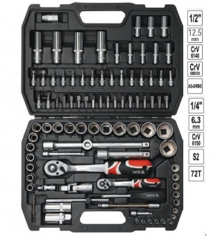 YATO YT-12681 Trusa tubulare cu antrenor 94 piese, YATO YT-12681