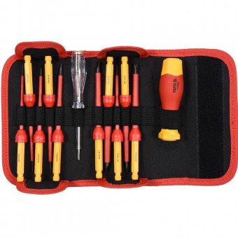 YATO YT-28290 Set 12 surubelnite VDE, Yato YT-28290, 1000 V, cu maner interschimbabil