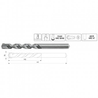 YATO YT-4375 Burghiu pentru beton 10x120 mm, Yato YT-4375