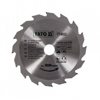 YATO YT-6052 Disc fierastrau circular, Yato YT-6052, 140x20x2.8 mm, pentru lemn, cu dinti din wolfram