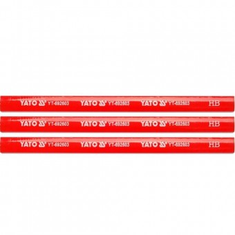 YATO yt-692603 Set 3 creioane tamplarie 175mm, rosu