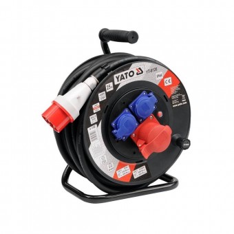 YATO YT-8120 Prelungitor electric pe tambur Yato IP44, lungime 25 m, 5x2.5 mmp, 1x trifazat, 2 x monofazat