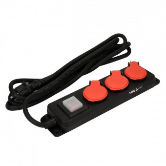 YATO YT-81240 Prelungitor cu 3 locasuri, Yato YT-81240, lungime cablu 3m, max 3500W, cu impamantare, IP44