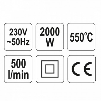 YATO YT-82291/ Suflanta cu aer cald si accesorii, in trusa 2000W, Yato YT-82291