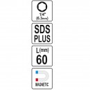 Adaptor sds plus pentru biti Yato YT-04690, prindere hexagonala 1/4, lungime 60 mm