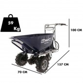Agrieuro K106845 Roaba electrica BullMach, 500W, max 230Kg, 157x100x70cm, basculabila, 2xbaterie Li-Ion 2Ah, 48V