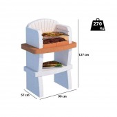 Agrieuro K606965 Gratar pentru gradina / terasa LineaVZ Modena, din material refractar, ustensile gratar, grill inox inclus