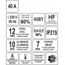Aparat de taiere cu plasma 40A, IGBT, Yato YT-82952