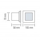 Aplica incastrabila de exterior Mercan HL 942L, aluminiu si otel inoxidabil, IP54, 1.6W, 90 lm, Led