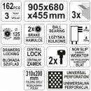 Banc de lucru echipat 162 piese, Yato YT-55280