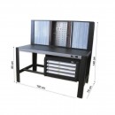 Banc de lucru pentru atelier, Geko G51428, dimensiune 150 x 75 x 146cm