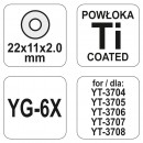 Cutit rola pentru aparate de taiere a placilor ceramice, 22x11x2 mm, Yato YT-3714