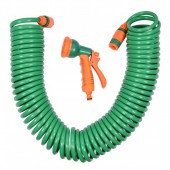FLO 89351 Furtun spiralat pentru gradina Flo 89351, lungime 15 m, include pistol de stropit