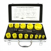 Geko G39999 Set carote bi-metal Geko G39999, 17 piese, valiza metal, 19-76mm