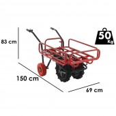 GeoTech K602856 Carucior electric Geotech E-Truck, 2 motoare 2x500W, max 200 Kg, Li-Ion 6Ah, 40V, 6 km/h, Laturi extensibile