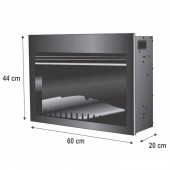 Home FKKI03 Semineu electric incorporabil Home FKKI 03, 2 trepte de putere, 2000W, programabil, telecomanda, negru